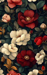 Retro style floral texture art background
