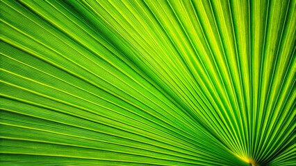 Macro Green Palm Leaf Texture: Vibrant Nature Close-Up