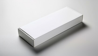close up of a white box mock up template on white background
