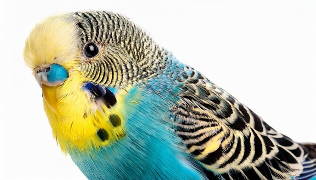 colorful budgerigar parakeet white isolate background
