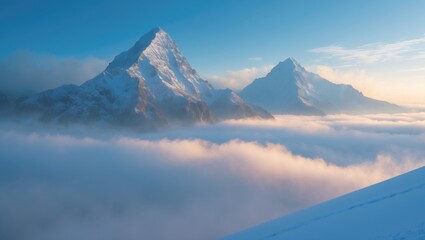 View from above the two summits of the mountain