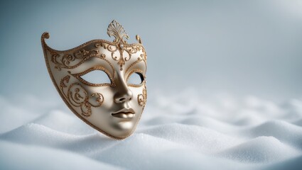 Naklejka premium Venetian mask set against a white background.