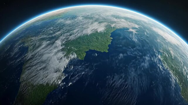 Planet Earth From Space View Showing Europe with Atmosphere and Clouds in Stunning Detail for Science and Education