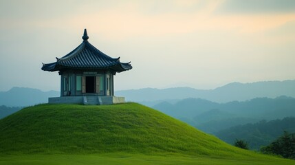 Fototapeta premium Small Temple on Green Hill 