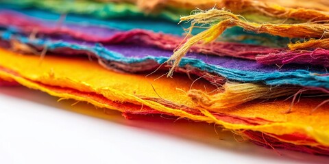 Macro Photography: Textured Paper Background with Torn Edge - High Resolution Stock Photo