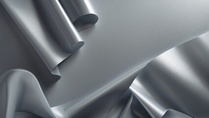Naklejka premium Pewter gray paper backdrop with overlapping layers and a shiny, glossy finish. Subtle neutral shades and a smooth, grainy texture create a refined, elegant, and shimmering design.