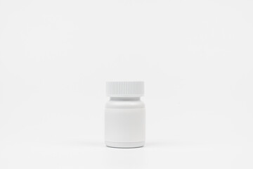 Blank White Medicine Bottle on White Background – Pharmaceutical Mockup