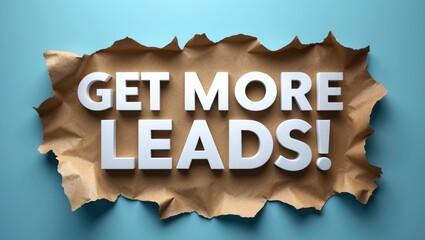 Ripped paper featuring text against a colorful background. New customer leads concept.
