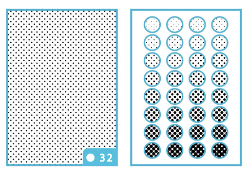 丸 | 背景や効果に見本にも使える無難な丸型デジタルトーン32種._CS6