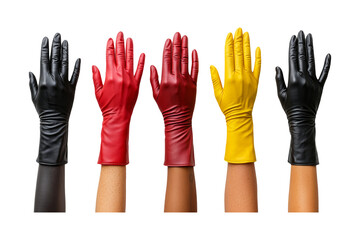 Obraz premium Colorful Rubber Gloves Collection for Cleaning, Cooking, and Protection