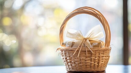 Obraz premium Soft focus and background blurred Gift Baskets, Gift set .Holiday and Christmas and New year present Concept.
