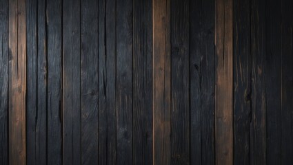 Fototapeta premium Rustic reclaimed wood background texture featuring dark timber planks for a DIY wall. There is empty space available for text.