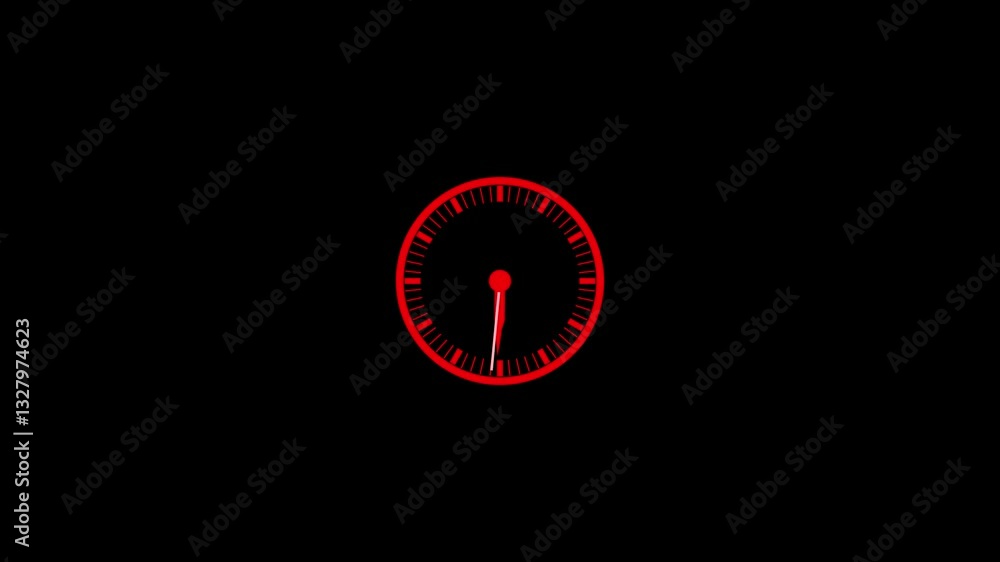 Poster clock icon animation. wall clock isolated on black background. watch icon animation.