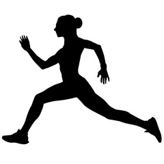 silhouette of running woman