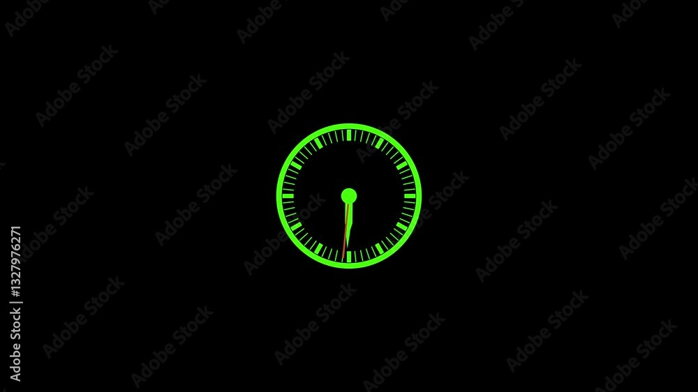 Poster clock icon animation. wall clock isolated on black background. watch icon animation.