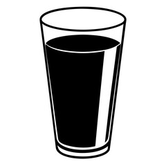 Silhouette of Glass of Orange Juice - Black Vector Illustration