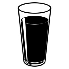 Silhouette of Glass of Orange Juice - Black Vector Illustration