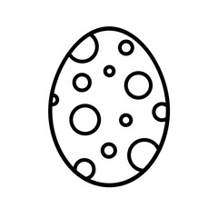 Raster line drawing of easter egg with polka dots