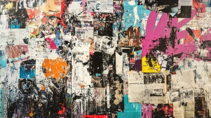 Fototapeta premium Colorful Urban Collage Texture Background