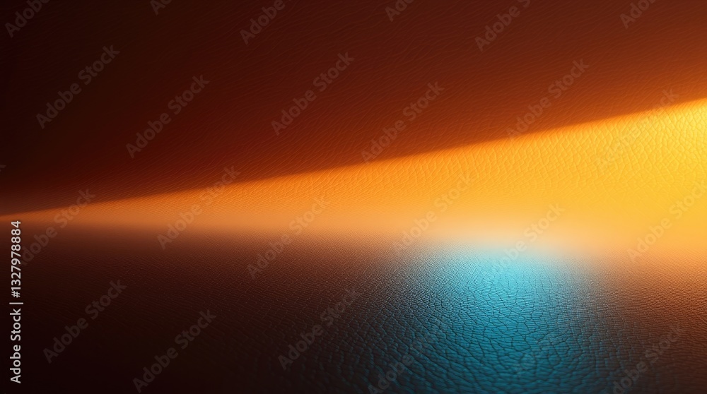 Poster a textured surface features a beautiful gradient of warm orange and cool blue light, creating an abs