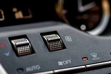 Dashboard, inner workings of a car.Modern car interior details. Car detailing.