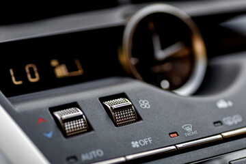 Dashboard, inner workings of a car.Modern car interior details. Car detailing.