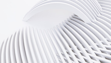 Obraz premium Abstract Curved Shapes. White Circular Background.
