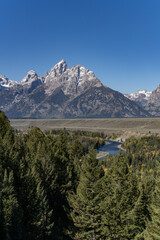 Obraz premium Snake River Overlook, Wyoming. Grand Teton National Park. Teton Range 