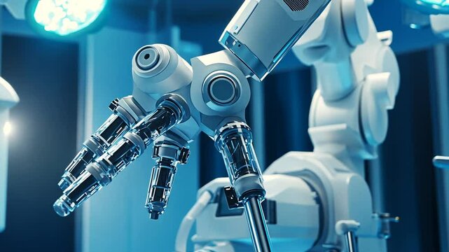Advanced medical technology robotic surgery operation in operating room innovation