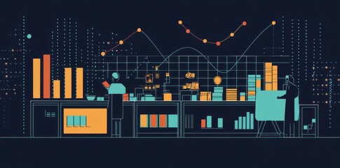 Data Analysts Working Within A Modern Laboratory Environment Analyzing Information