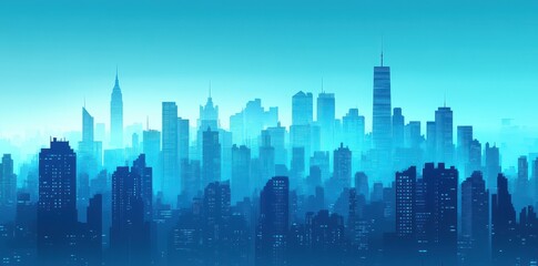 Fototapeta premium A stylized and monochromatic depiction of a metropolitan cityscape