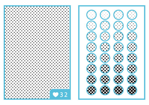 ハート｜背景や効果に見本にも使える無難なハート型デジタルトーン32種._CS6