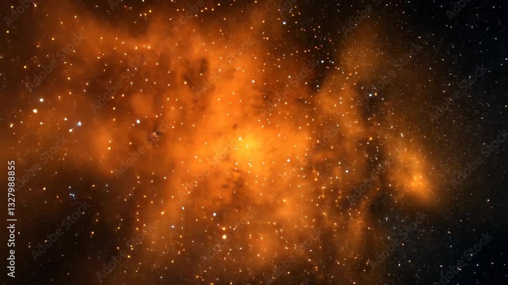 Aufkleber mysterious cosmic starfield in deep space with dense nebula and stars creating infinite galactic bac