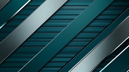 Obraz premium Abstract teal and silver diagonal stripes background.