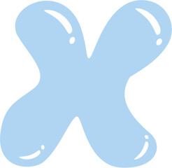 Bubble Letter X Illustration