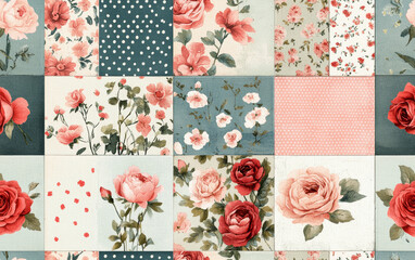 Retro style floral texture art background
