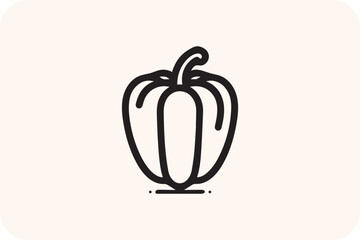 Vector illustration of a fresh sweet pepper with a colorful and artistic design
