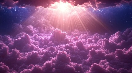 Divine light piercing through clouds