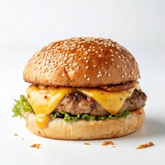 hamburger on white background