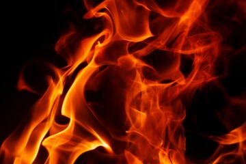 fire in fireplace, close-up background