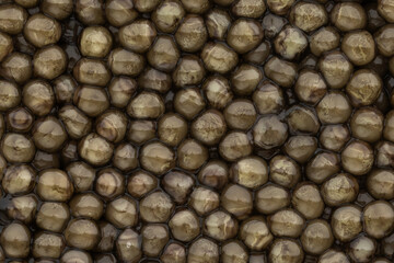 superior grade black caviar background, macro view