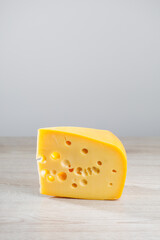 maasdam cheese, background with copy-space
