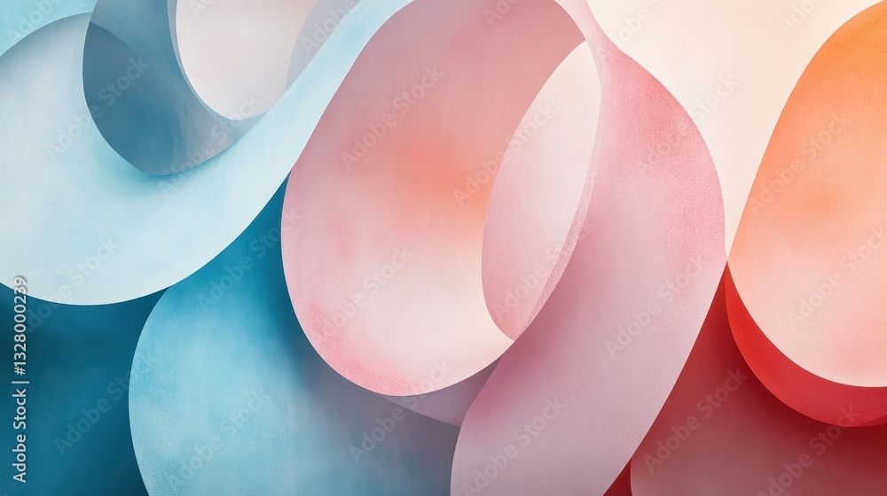 Poster Colorful collection of oval shapes arranged in a visually appealing manner against a soft background in a creative and artistic display