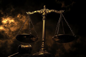 law and justice represented by a gavel and balance scale
