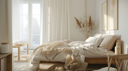 Bedroom with Bed, Linens, Decorations, and Natural Light