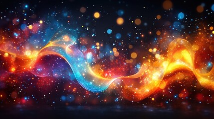 Abstract swirling energy flows of fire and ice