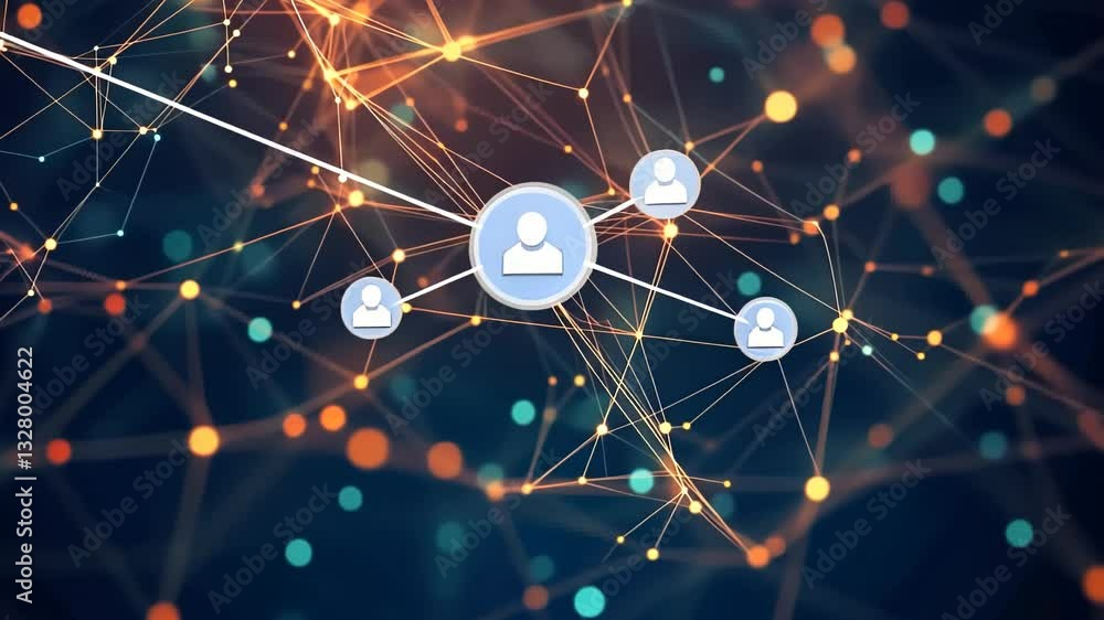 Poster exploring the intricate world of digital connections and networks in modern technology generative ai