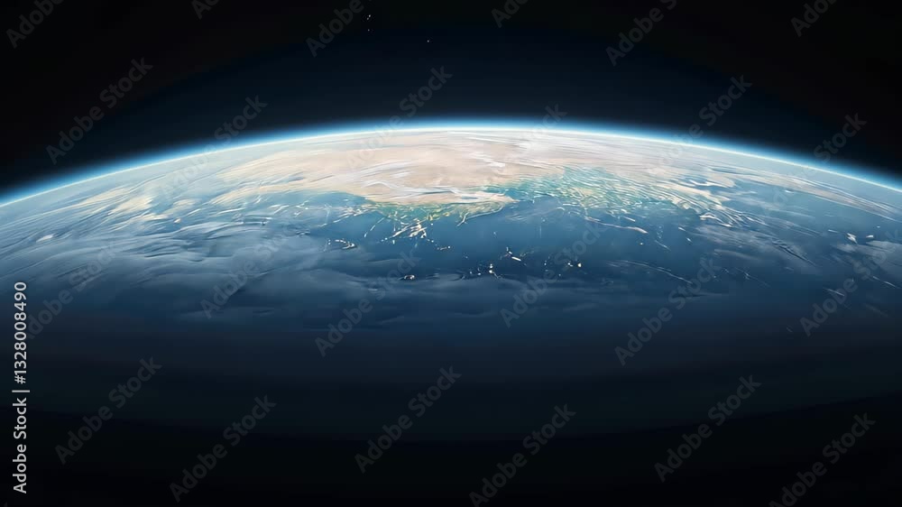 Poster holographic display of earth rotating with real-time data in space view, technology and innovation i