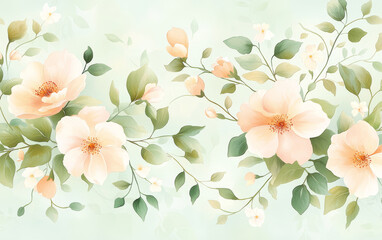 Fototapeta premium Retro style floral texture art background