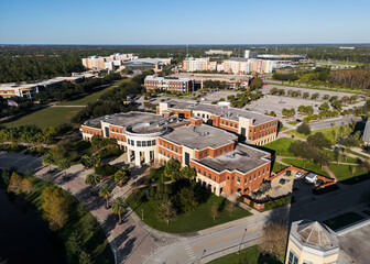 Aerial view of University of Central Florida campus in Orlando, Florida
